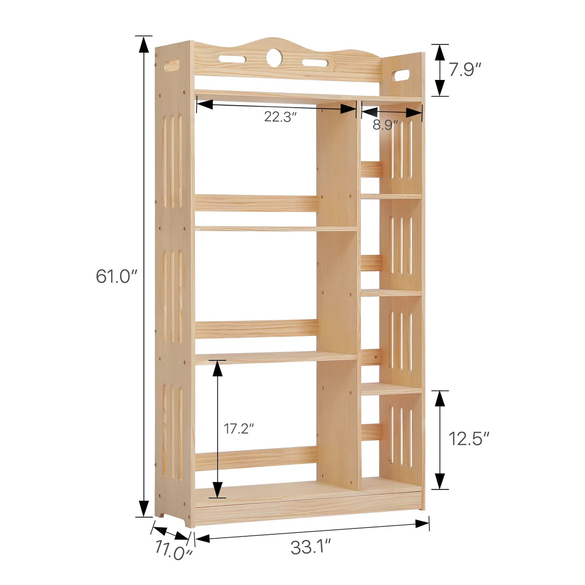 5 Tiers Wood Bookshelf D5354