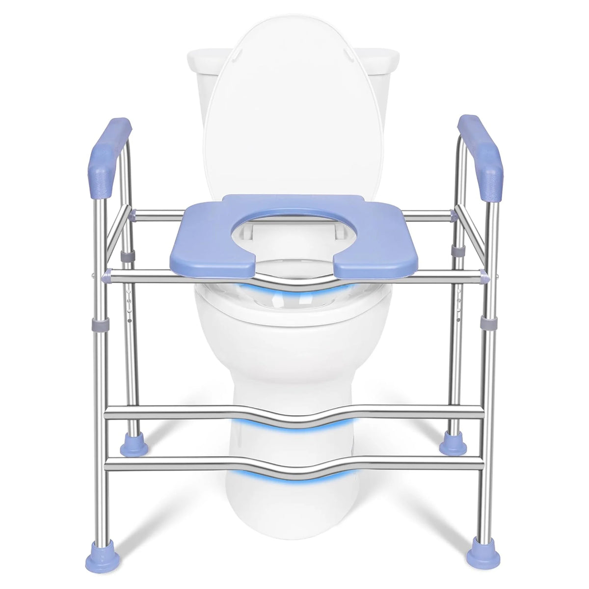 Raised Toilet Seat with Handles and Soft Seat, up to 400lbs Commode Chair N3184