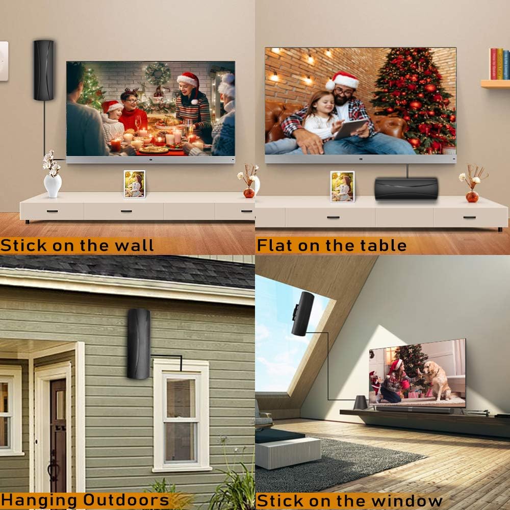 HD Digital TV Antenna 420+ Miles Range Indoor/Outdoor 4K 1080p with 36ft Coax Cable P8780