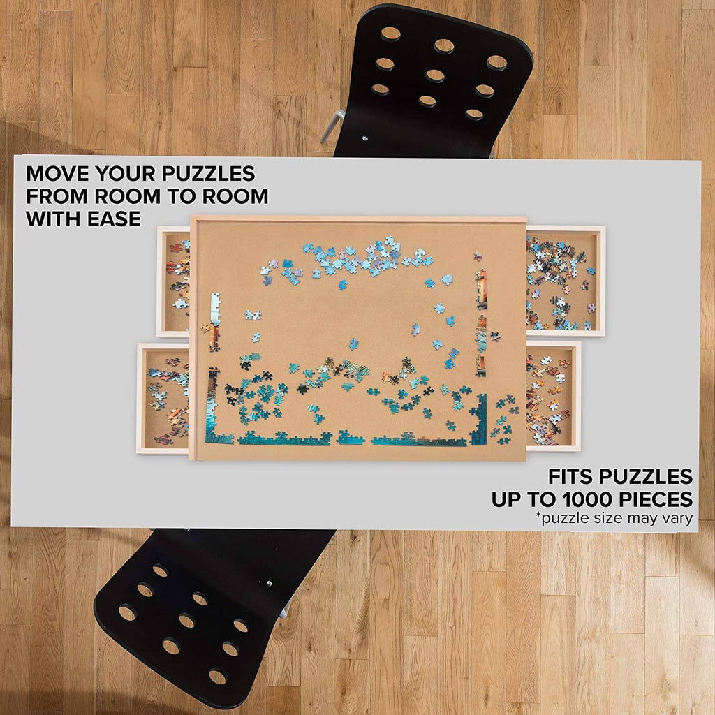 1000 Piece Wooden Puzzle Board with 4 Drawers Y32816