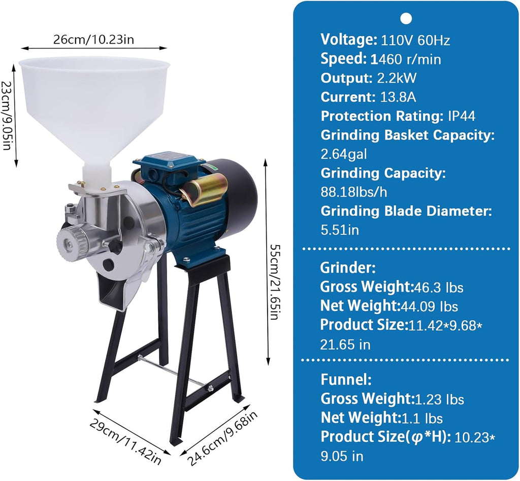 2200W Wet Dry Cereals Grinder 110V O614