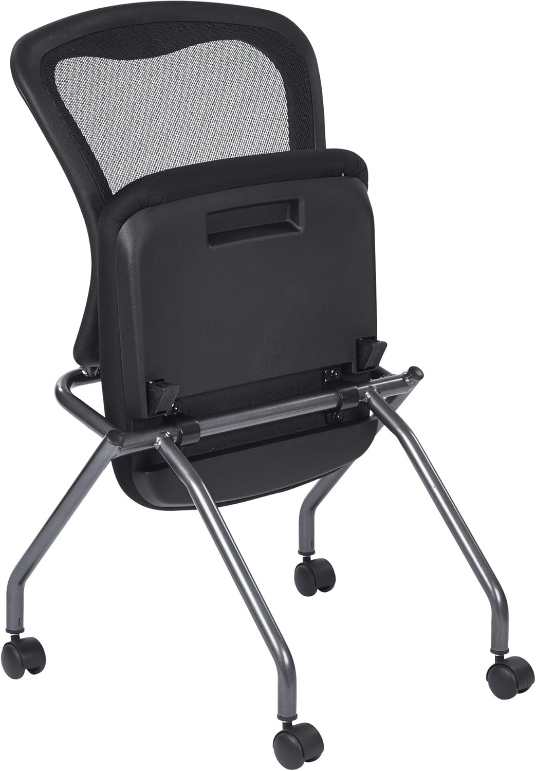Coal Seat Armless Folding Chair with Casters, 2-Pack T742946