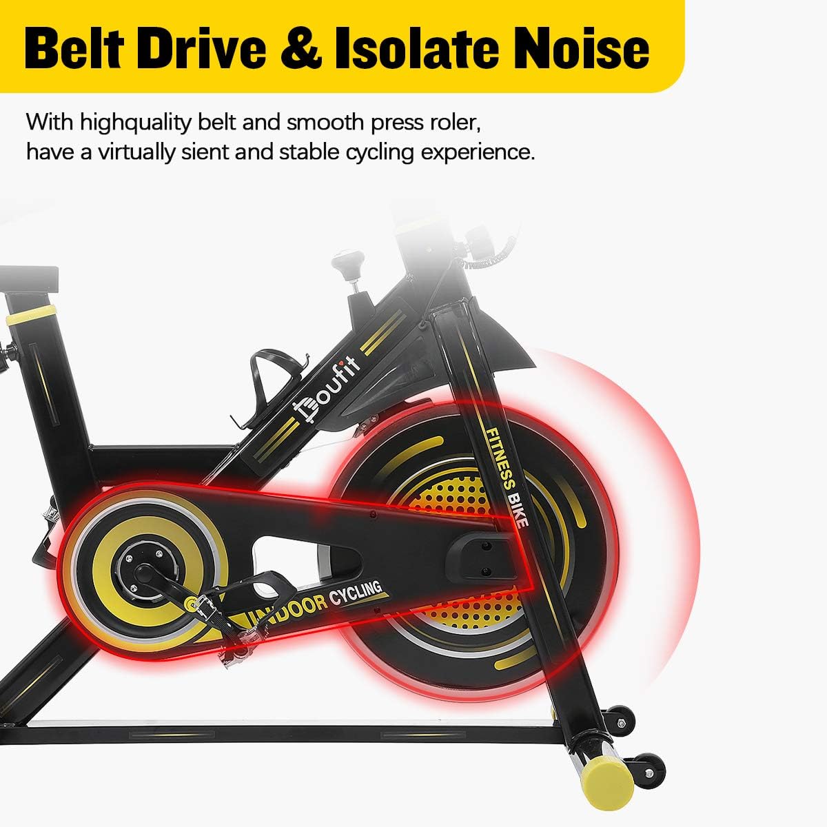 Indoor Cycling Bike Stationary Exercise Bike with LCD Monitor and Clip in Pedals P792990