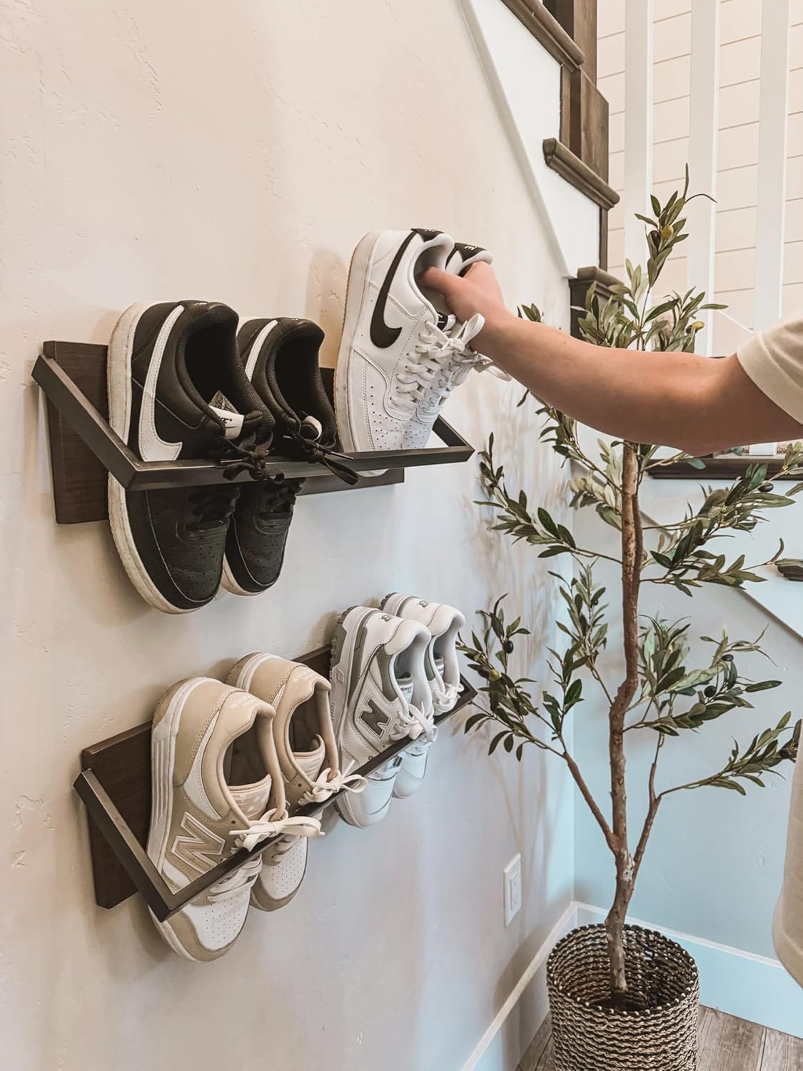 Set of 2 Wall Mounted Shoe Rack F80865