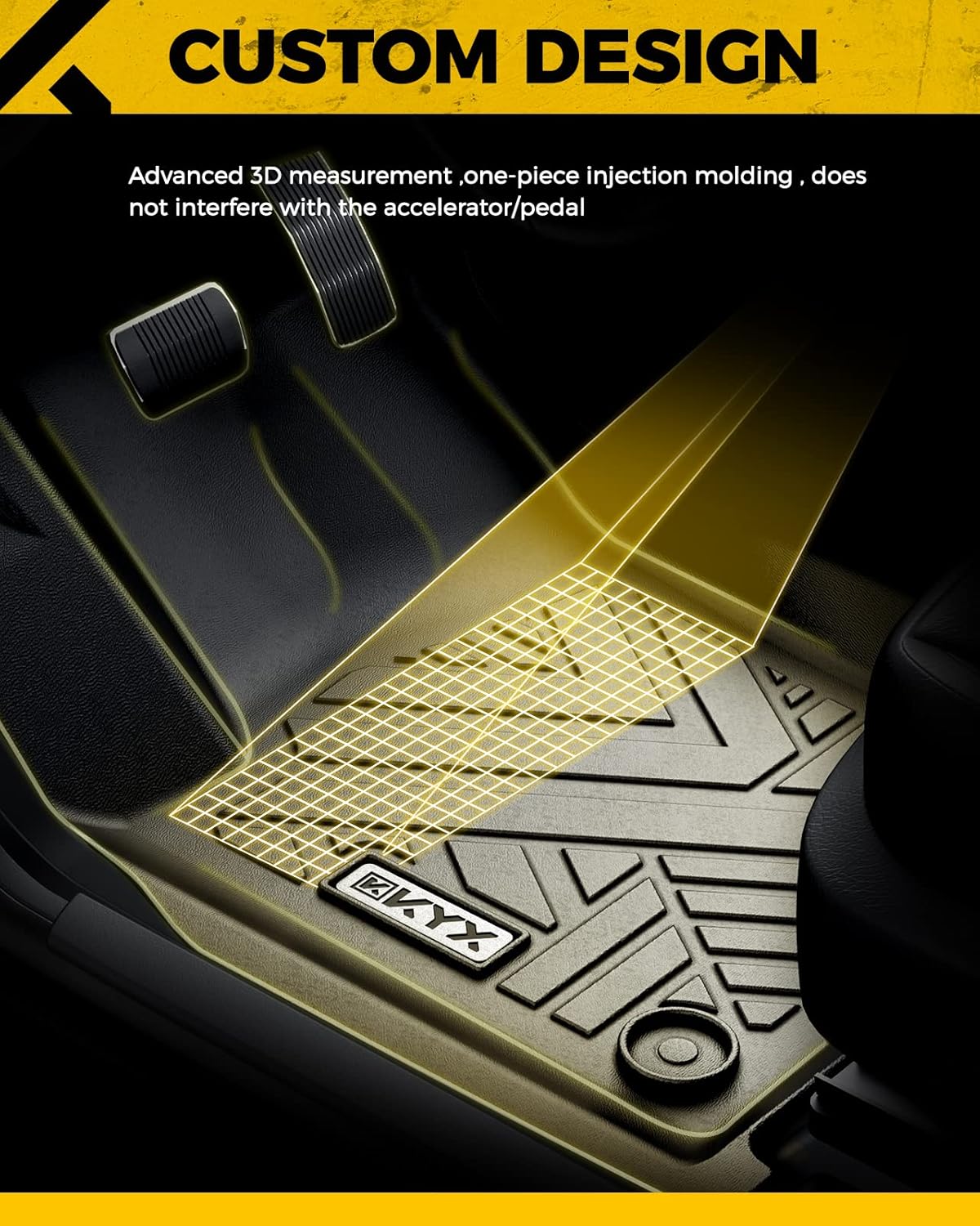 All Weather TPE Black Car Floor Mats Front & 2nd Row G51947