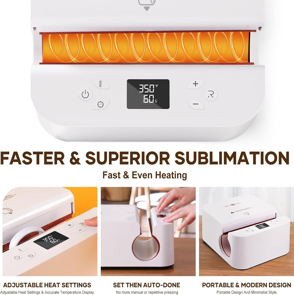 Auto Tumbler Heat Press Machine with 12pack Sublimation Mugs Blanks 11 oz E51372