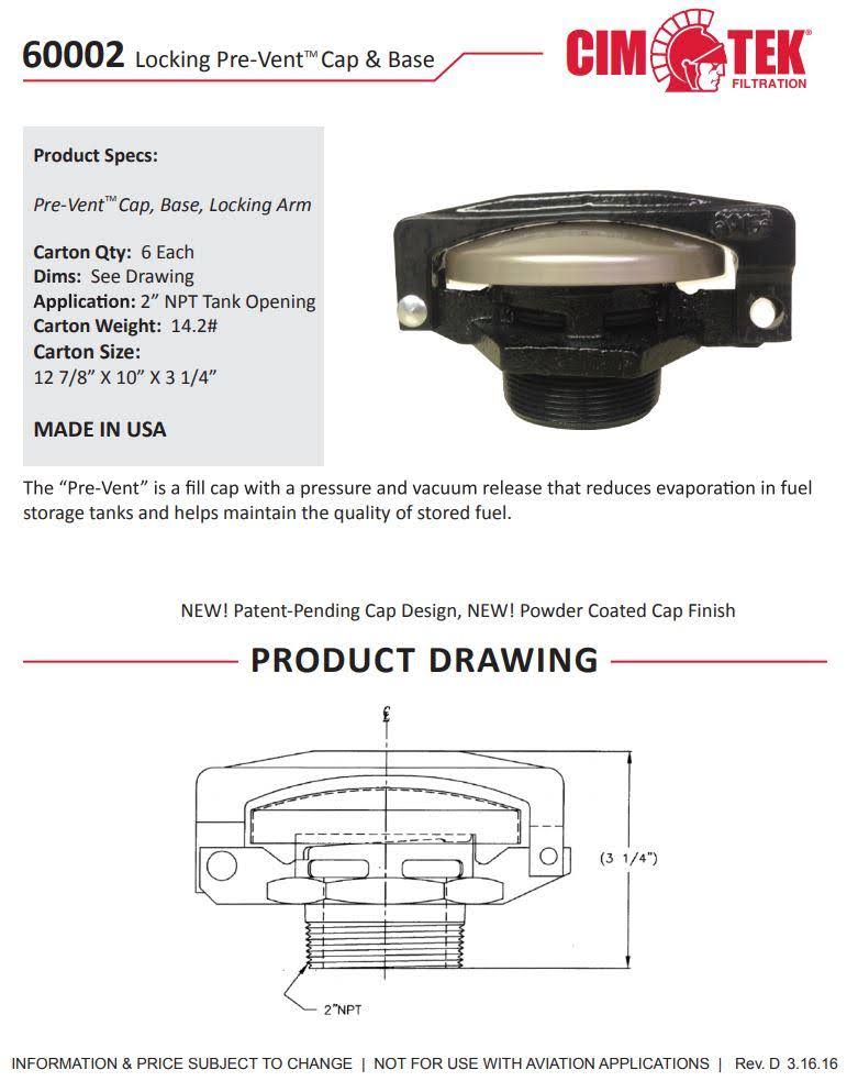 Locking Pre Vent Cap L6543