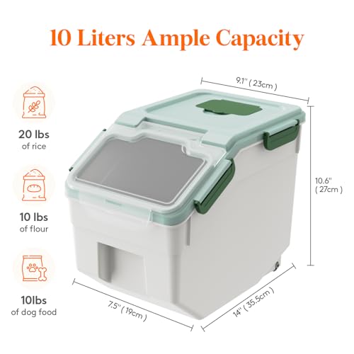 Dog Food Storage Container with Lid and Wheels F248
