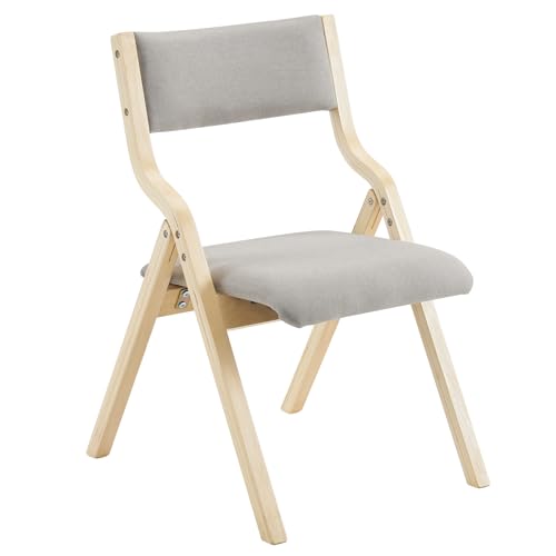 Wooden Padded Folding Chairs 2 Pack with Cushions B586775