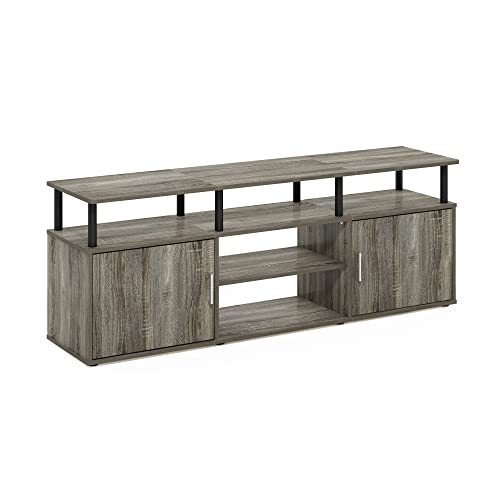French Oak Grey Black Large Entertainment Stand for TV Up to 55 Inch K4400