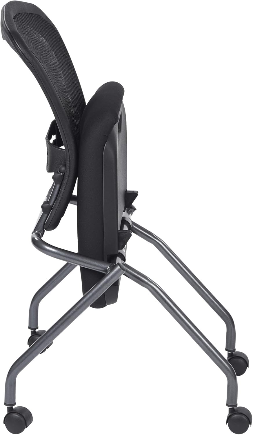 Coal Seat Armless Folding Chair with Casters, 2-Pack T742946