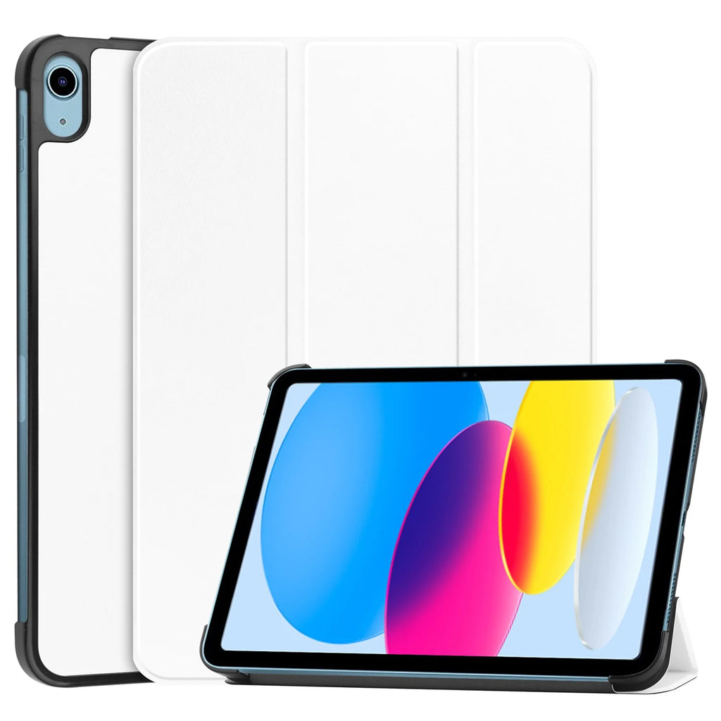 White Rugged PC Case with Tri-Fold Kickstand for iPad 10.9" 2022 Z645