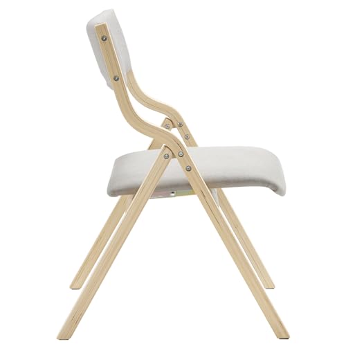 Wooden Padded Folding Chairs 2 Pack with Cushions B586775