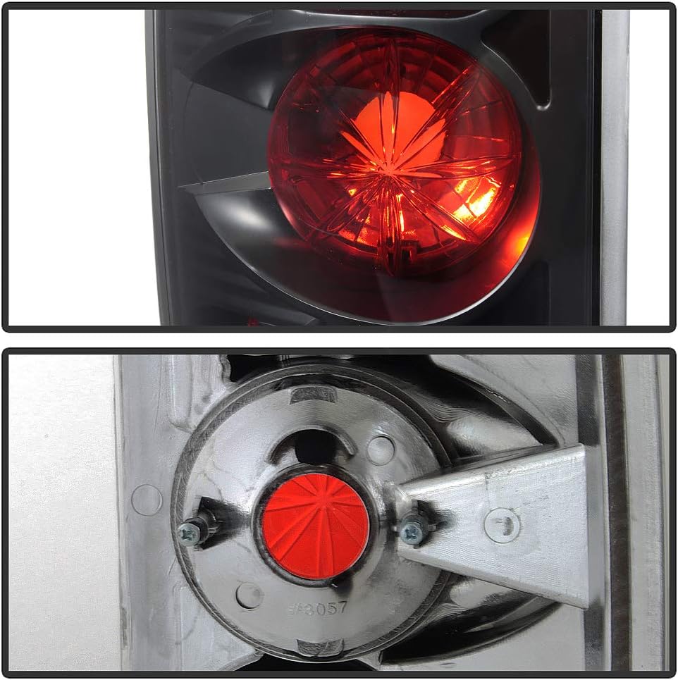 Black Tail Lights Brake Lamps Pair Set E46258