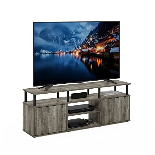 French Oak Grey Black Large Entertainment Stand for TV Up to 55 Inch K4400