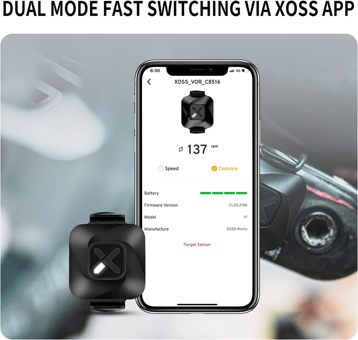 Cadence and Speed Sensor Wireless IPX7 Waterproof 2 Pack F57064
