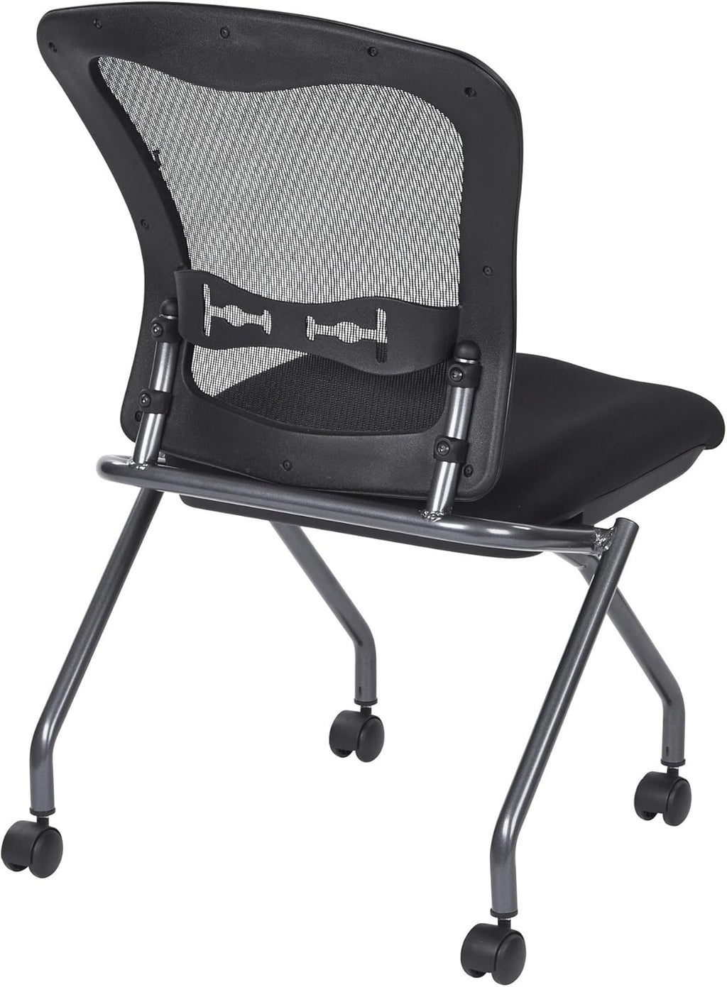 Coal Seat Armless Folding Chair with Casters, 2-Pack T742946