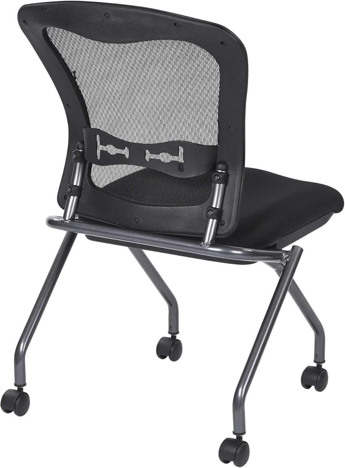 Coal Seat Armless Folding Chair with Casters, 2-Pack T742946