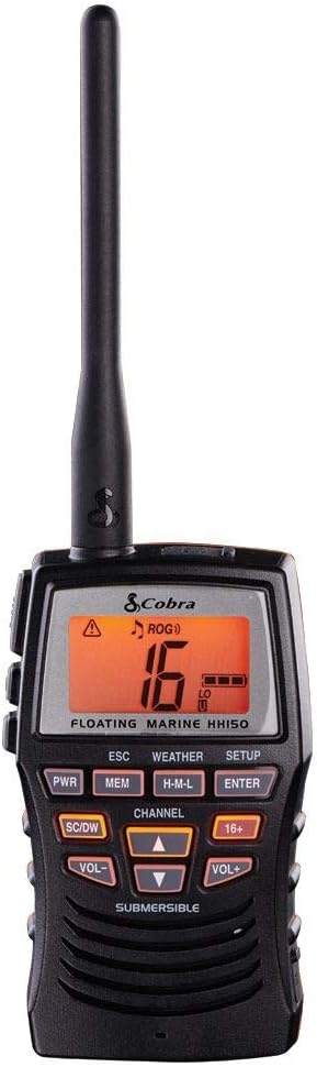 Handheld Floating VHF Radio, 6 Watt, Submersible, White Q48629