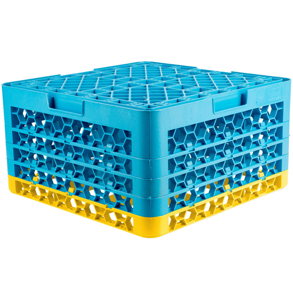9 Compartment Yellow Glass Rack with 4 Extenders C249646