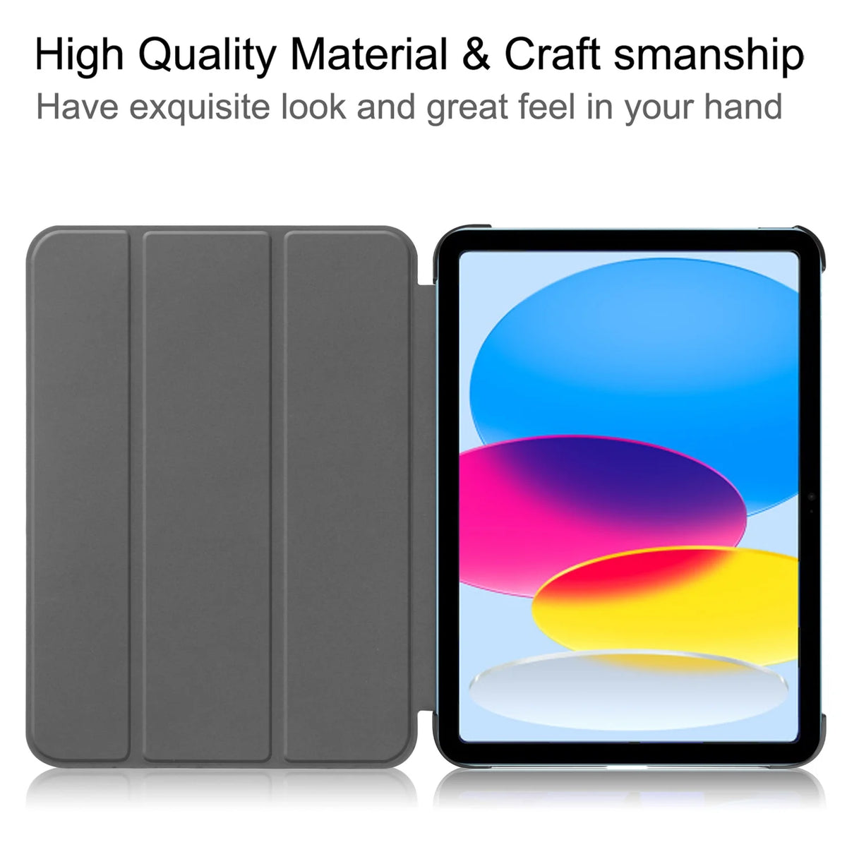 White Rugged PC Case with Tri-Fold Kickstand for iPad 10.9" 2022 Z645