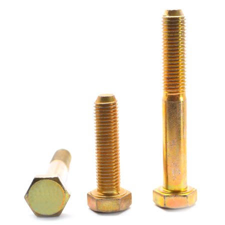 5/8 inch-11 x 8 1/2 inch Grade 8 Hex Cap Screw Alloy Steel Yellow Zinc Plated C190