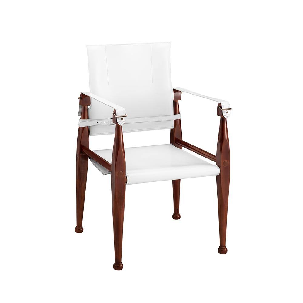 White Campaign Chair N8743