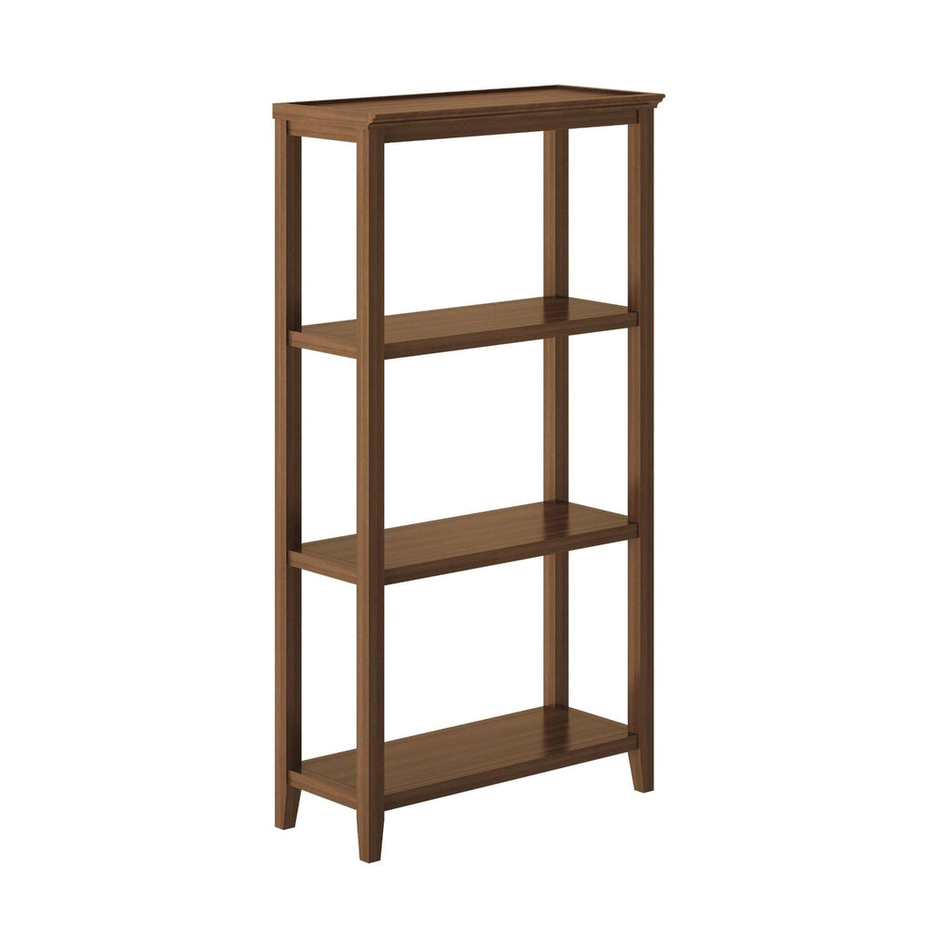 Walnut Brown Solid 3-Tier Tall Vertical Bookcase I14084