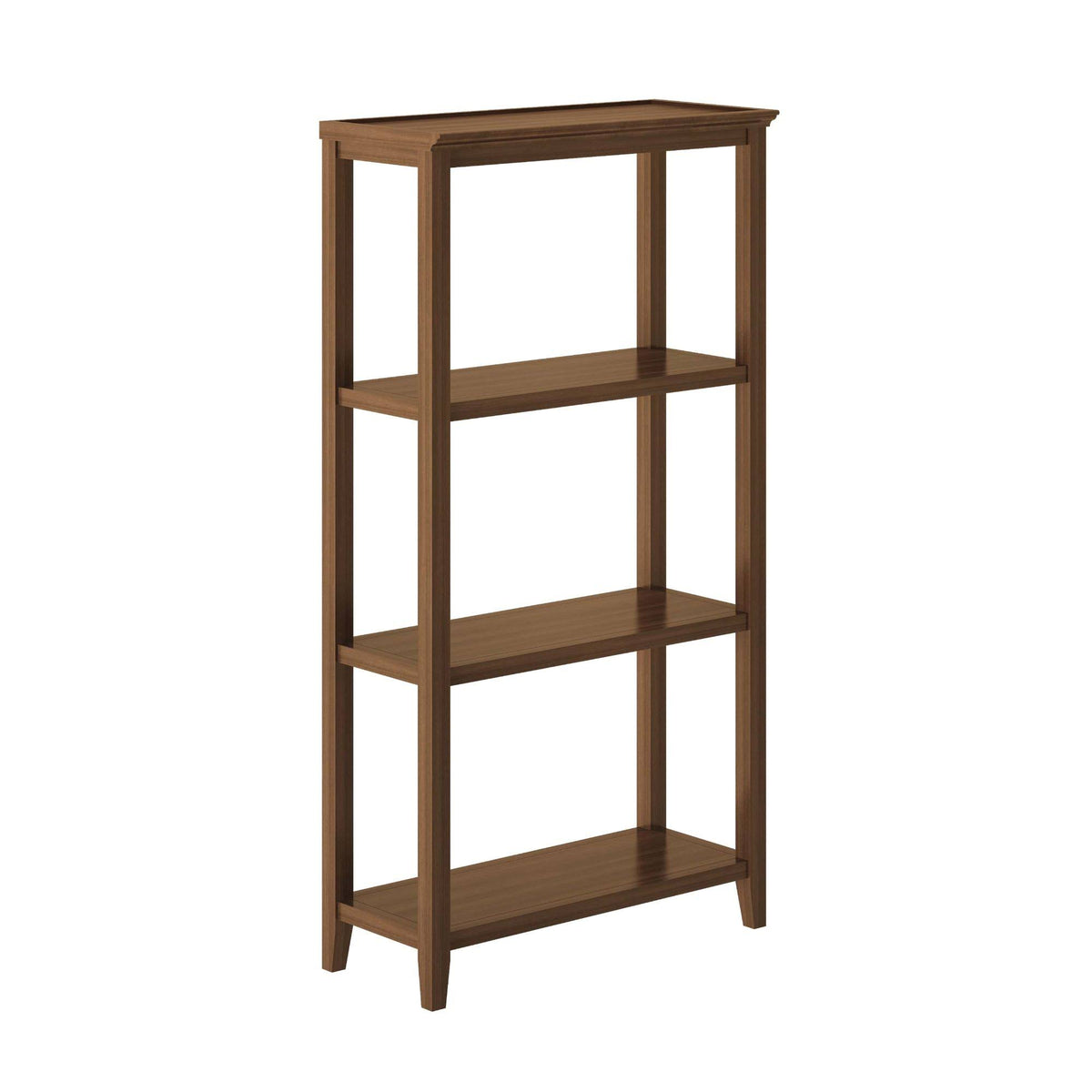 Walnut Brown Solid 3-Tier Tall Vertical Bookcase I14084