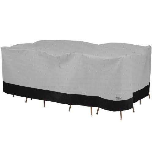 Rectangular Oval Patio Table and Chair Set Outdoor Furniture Storage Cover J3382