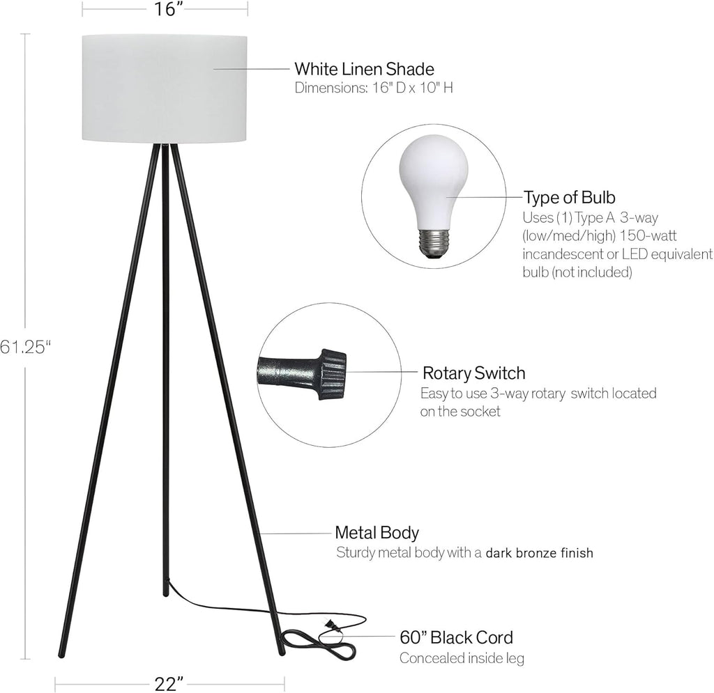 Black Tripod Floor Lamp T133