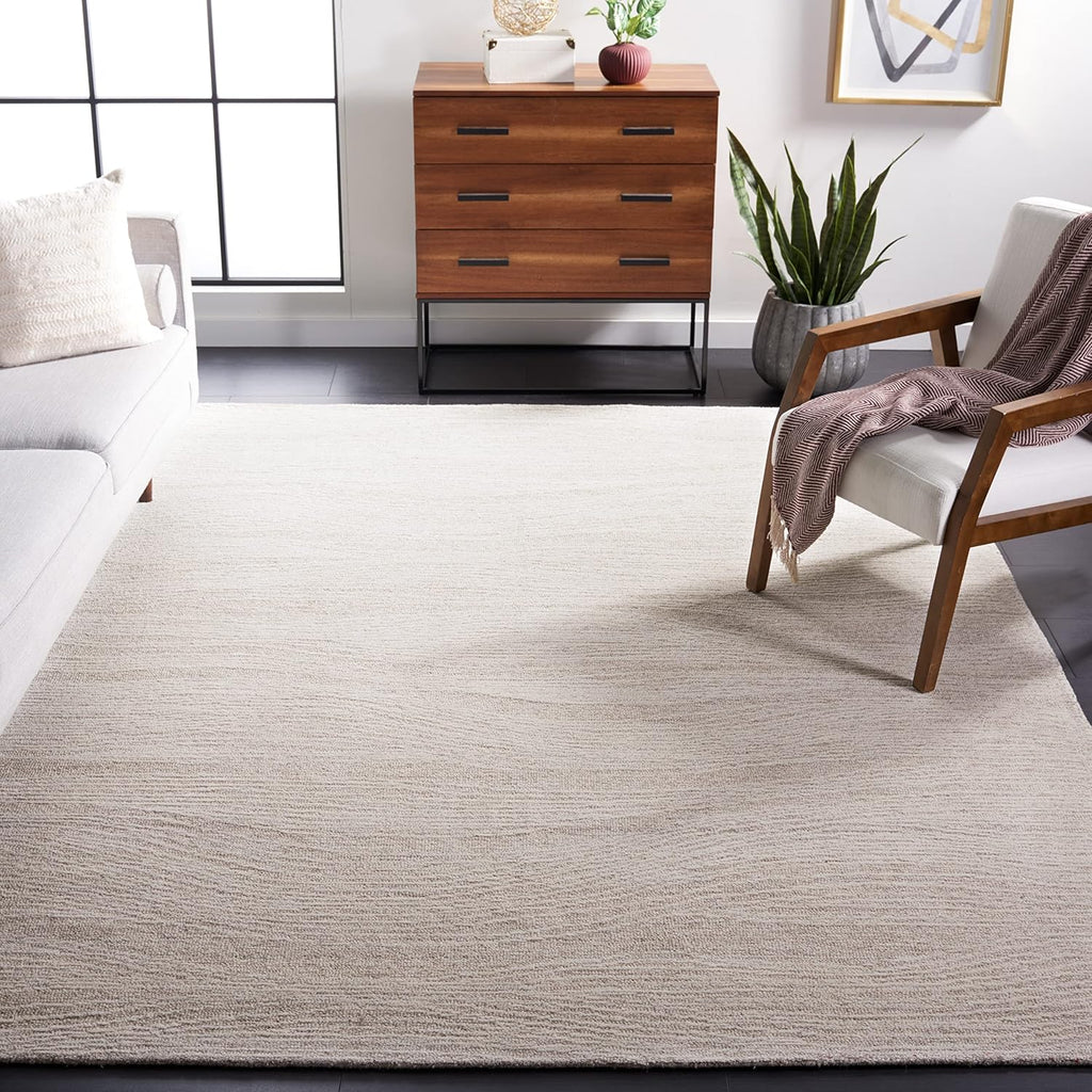 Natural & Ivory 9' x 12' Handmade Wool Area Rug L593224
