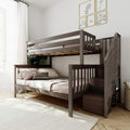 Twin/Full Bunk Bed with Staircase H78235