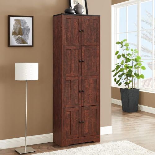 Corner Curio Cabinet with Adjustable Shelves and Mirrored Back L68963