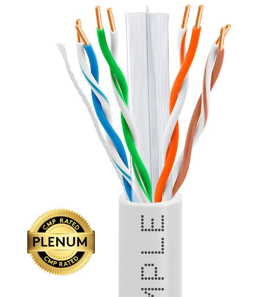 Cat6 23AWG Bare Copper 1000ft Ethernet Cable White A425317