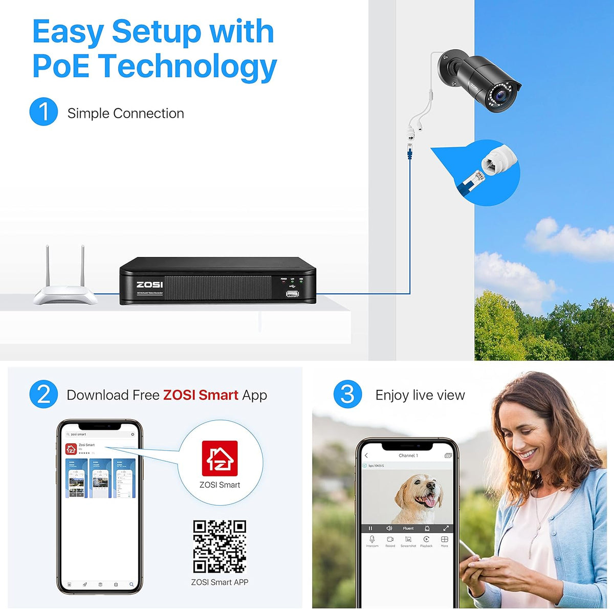 1080p PoE Security Camera System with 8 Cameras and 2TB NVR U983