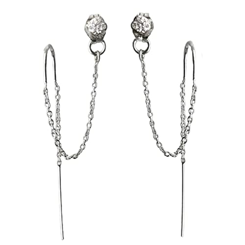 14k Gold Filled Double Piercing Earrings with Cubic Zirconia X679