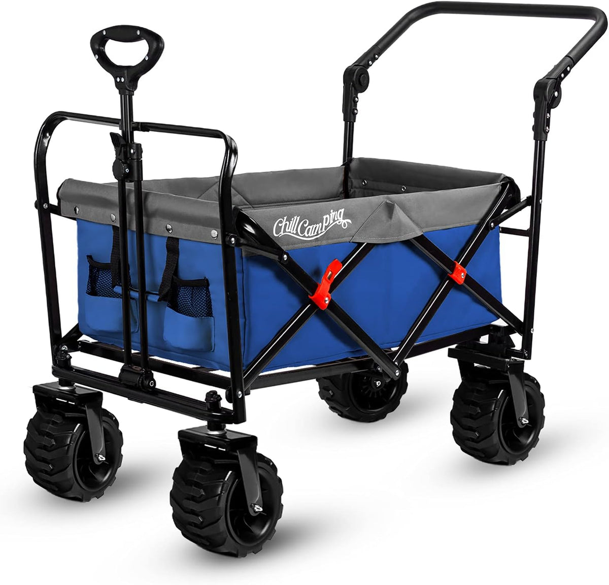 Purple Collapsible Beach Wagon with Rubber Wheels D423
