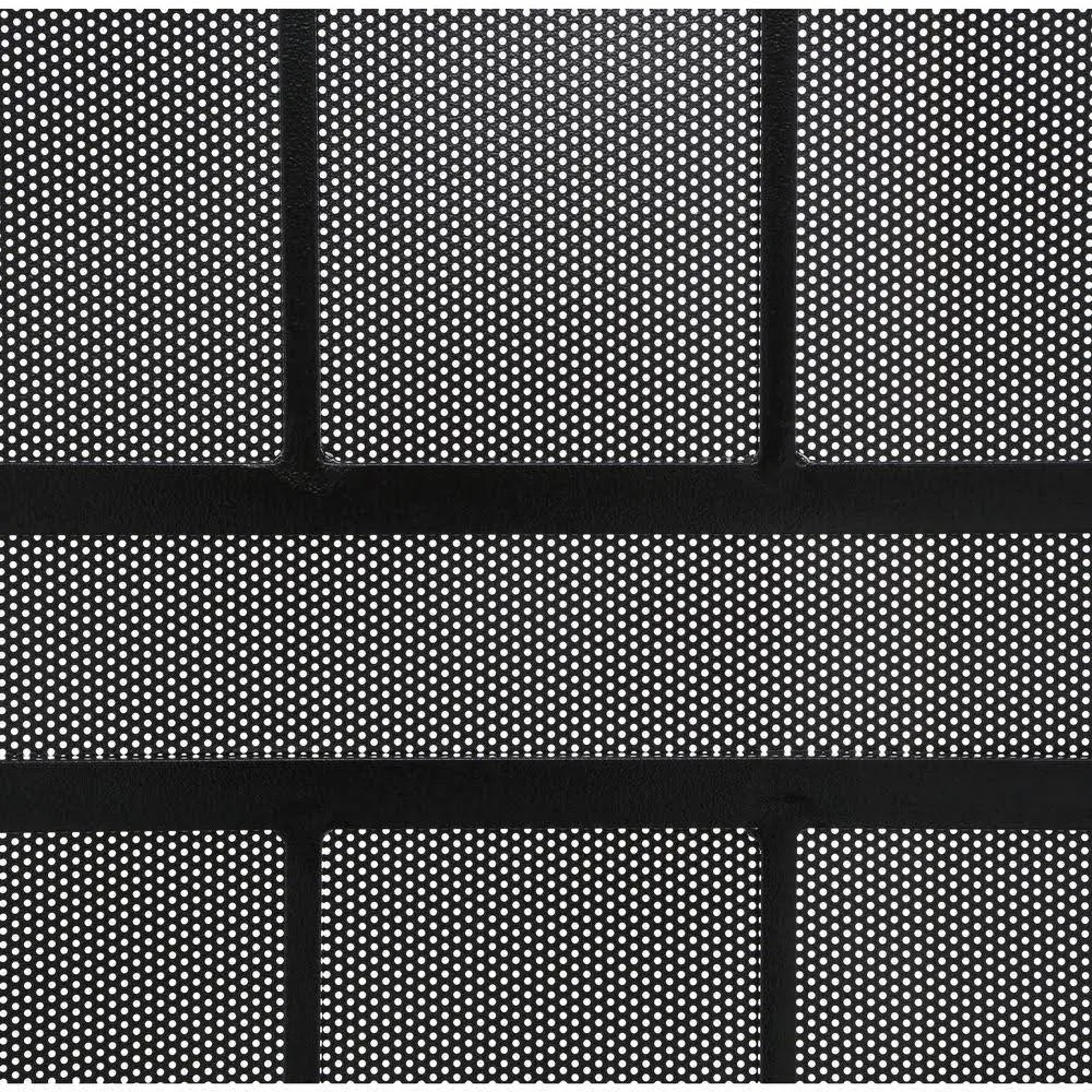36 in. x 80 in. Black Steel Security Door with Perforated Metal Screen F7149
