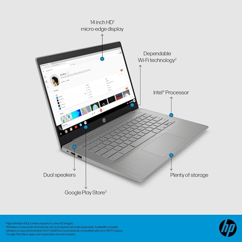 14" HD Intel Celeron N4120 4GB RAM 64GB SSD Chrome OS Laptop V5957