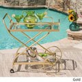 Gold Iron Glass Bar Cart with Shelves A33261
