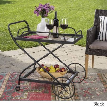 Gold Iron Glass Bar Cart with Shelves A33261