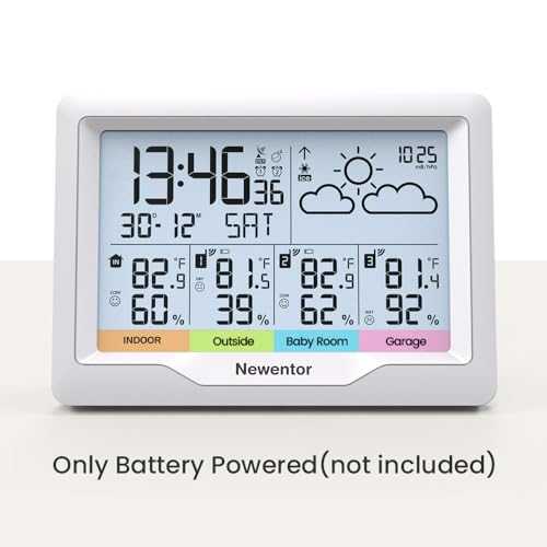 Black Wireless Weather Station with Atomic Clock C74956