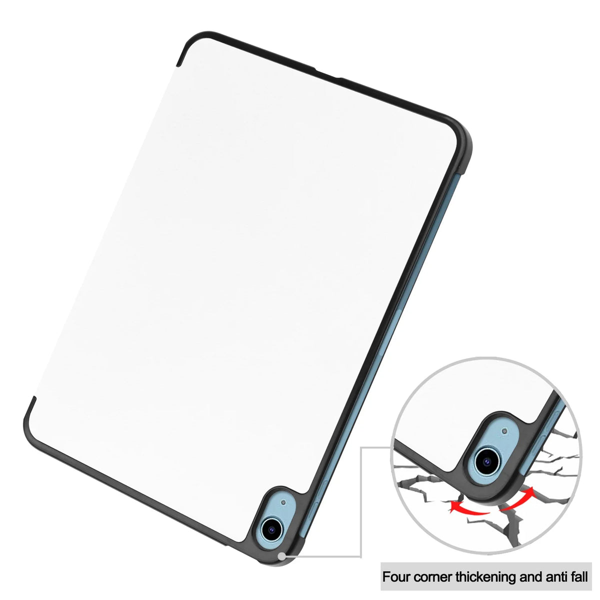 White Rugged PC Case with Tri-Fold Kickstand for iPad 10.9" 2022 Z645