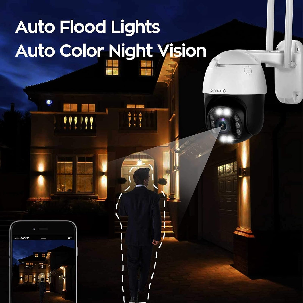 2K Auto-Track Rotation Wireless Security Camera G922669