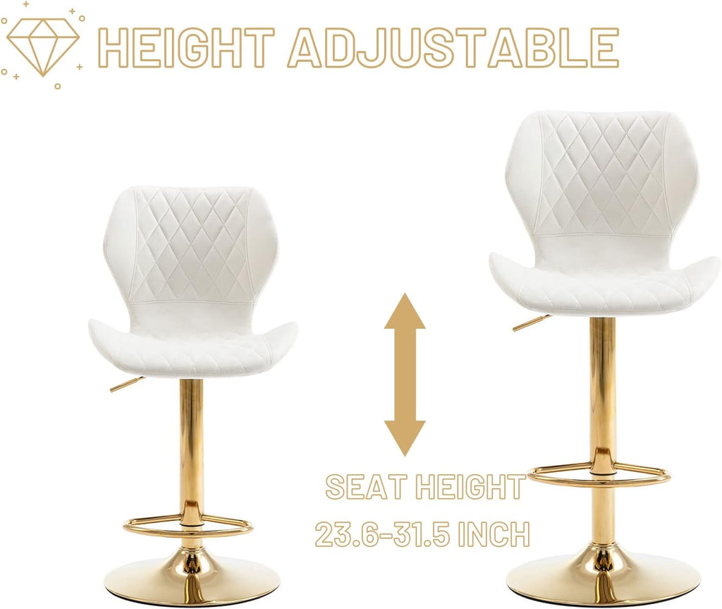 Cream Velvet Swivel Bar Stools Set of 4 X101