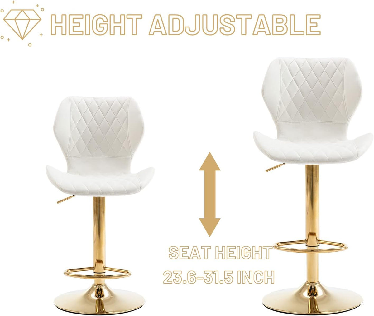 Cream Velvet Swivel Bar Stools Set of 4 X101