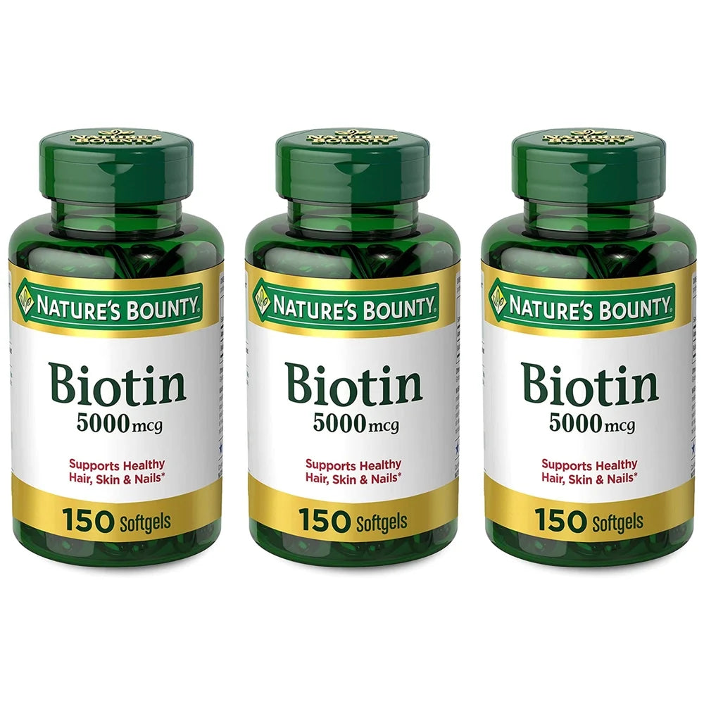 5000 mcg Biotin Vitamin Supplement Softgels Pack of 3 D961656