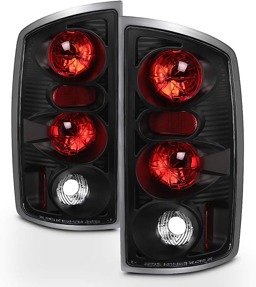 Black Tail Lights Brake Lamps Pair Set E46258