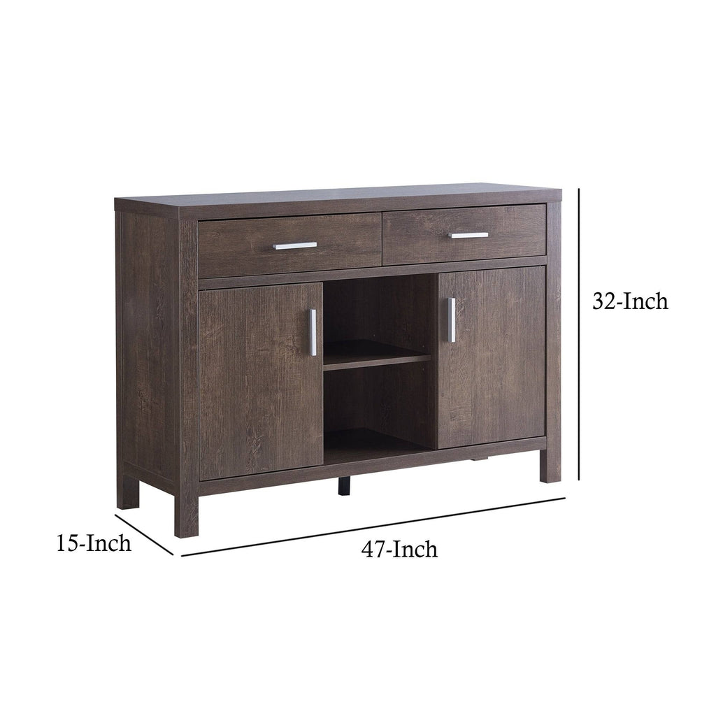 Wooden Buffet with 2 Drawers and 2 Door Cabinets S393